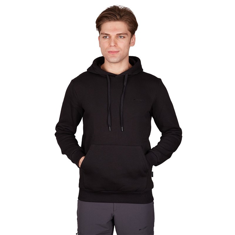 Alpinist Stream Erkek Kapşonlu Sweat Siyah