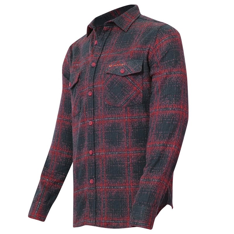 Alpinist Vejan Erkek Ekose Outdoor Gömlek Lacivert-Kırmızı