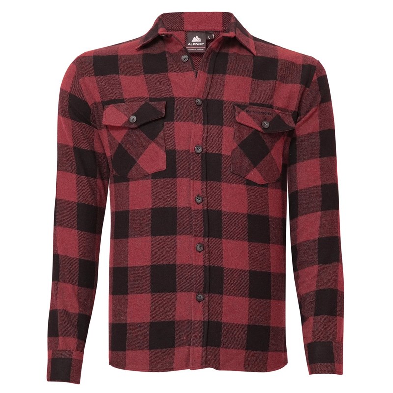 Alpinist Vejan Erkek Ekose Outdoor Gömlek VİŞNE