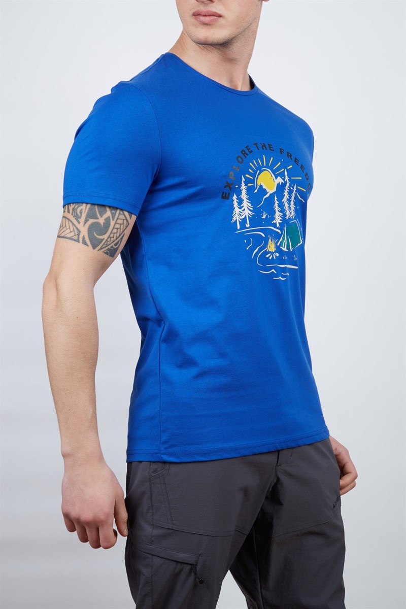 Alpinist Vide Erkek T-Shirt Sax