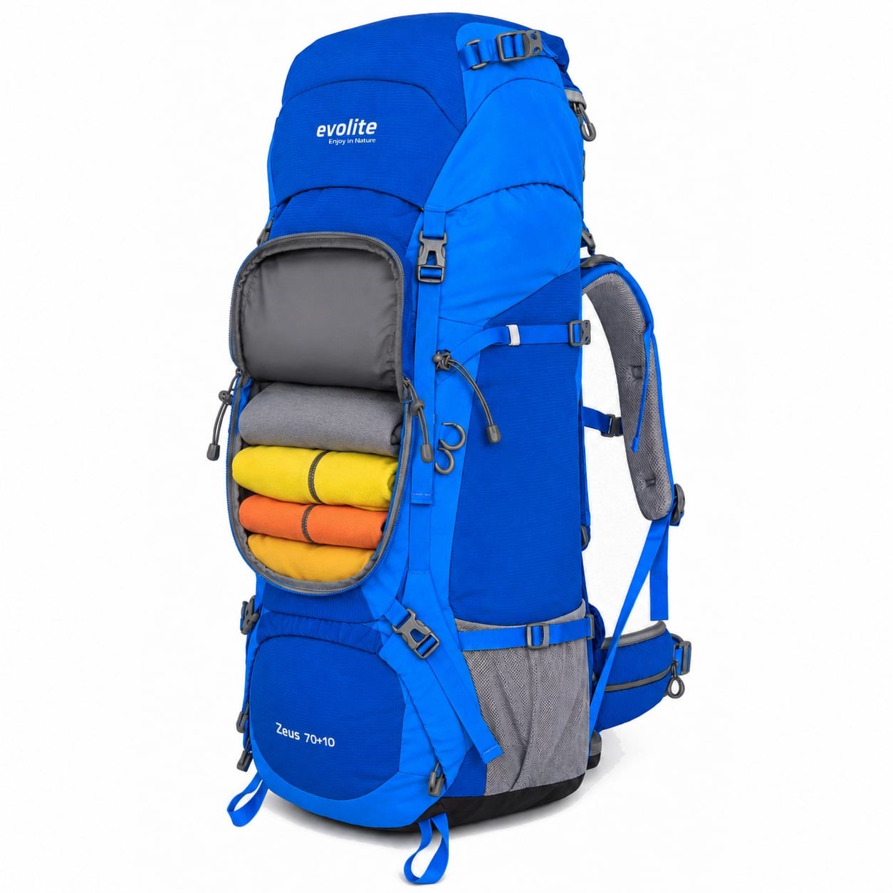 Evolite Zeus 70+10L Sırt Çantası - Mavi