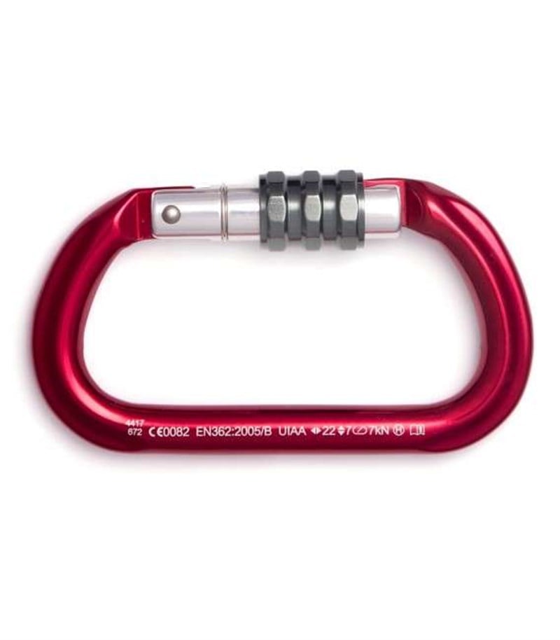 Fixe SYMMETRIC Screw Gate Kilitli D Karabina Red-Grey