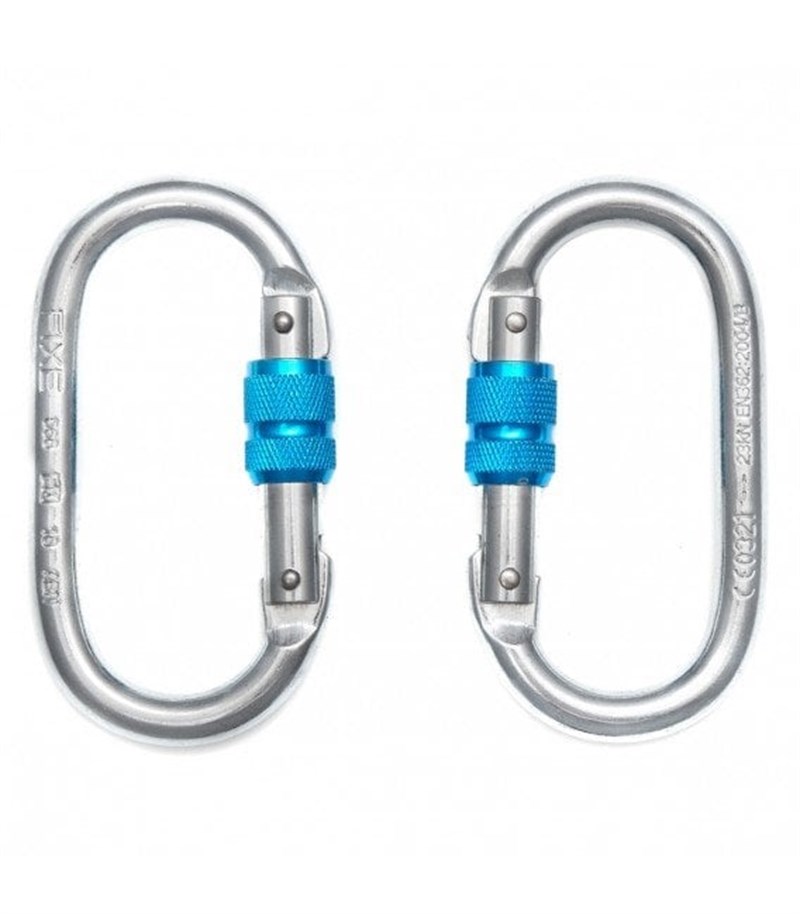 Fixe SYMMETRIC ST Screw Gate Kilitli Karabina Silver-Blue