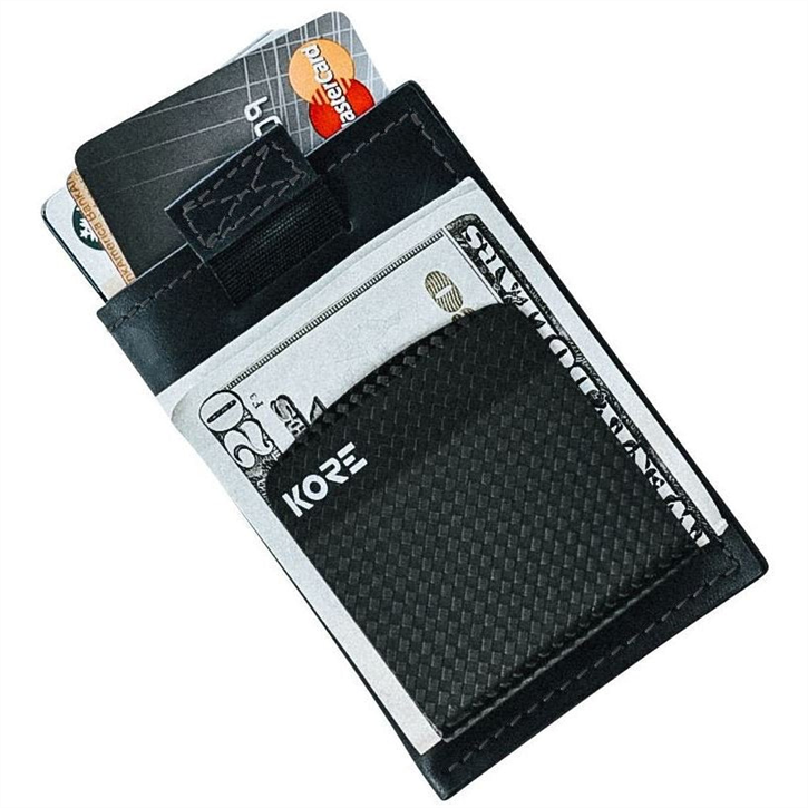 İnce Deri Cüzdan + Carbon Fiber Para Klipsi