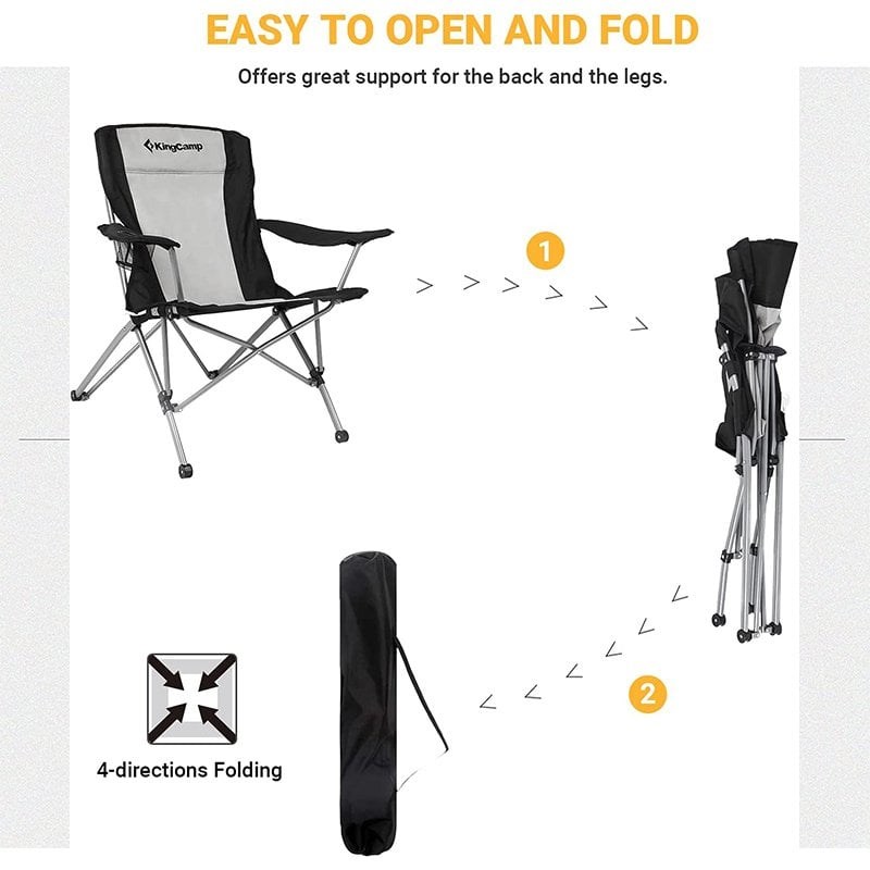 KINGCAMP COMFORT ARM SIYAH/GRI SANDALYE