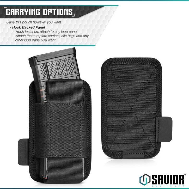 SAVIOR Tekli AR15 / AK47 Şarjör Kılıfı (Mat Siyah)