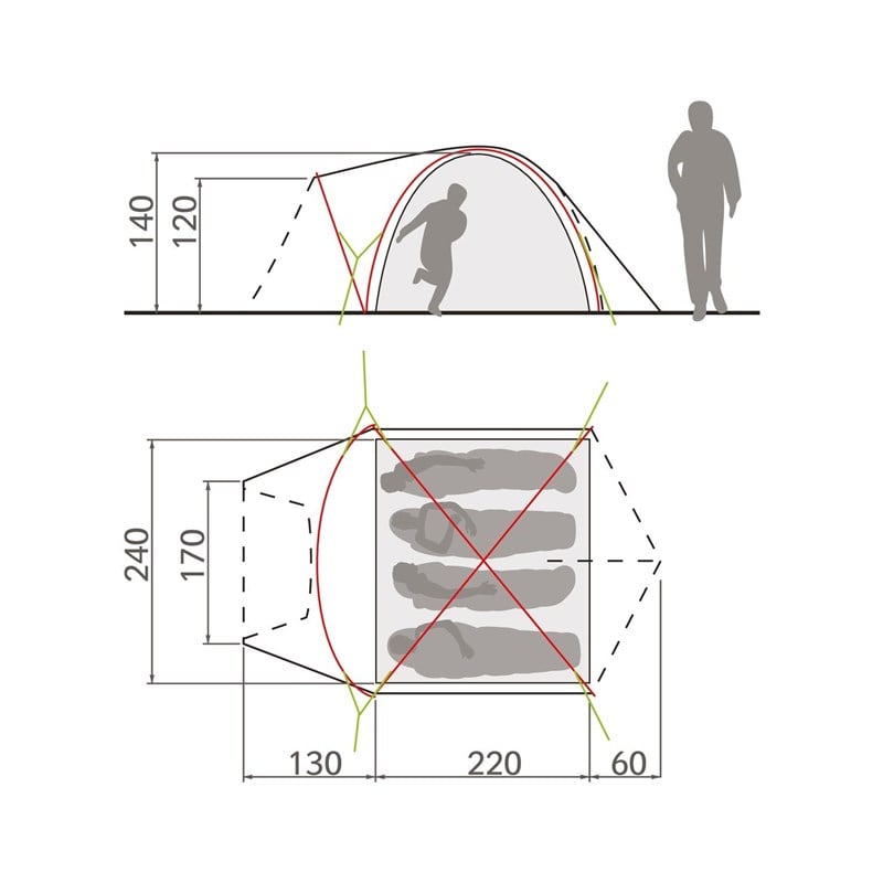 Vaude Campo Grande XT 4P 4 Kişilik 3 Mevsim Çadır 14227
