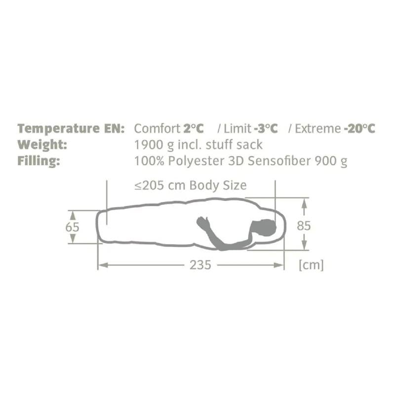 Vaude Sioux 800 XL Syn -20C Uyku Tulumu 12125