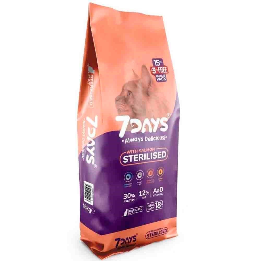 7 Days Balık Etli Kısırlaştırılmış Kedi Maması 18 Kg 8683497000443 Amazon Pet Center