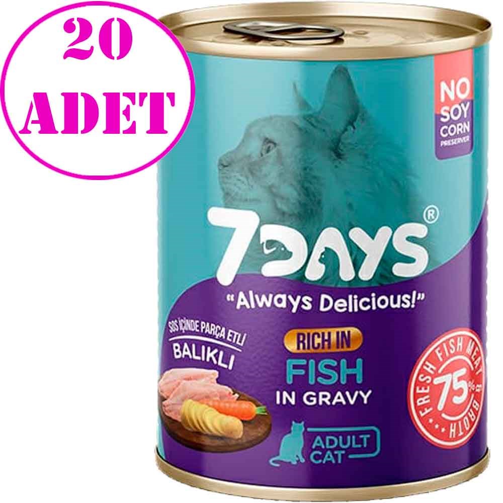 7 Days Kedi Konservesi Balıklı 415 Gr 20 AD 32130676 7 Days Yetişkin Kedi Konserve Mamaları Amazon Pet Center