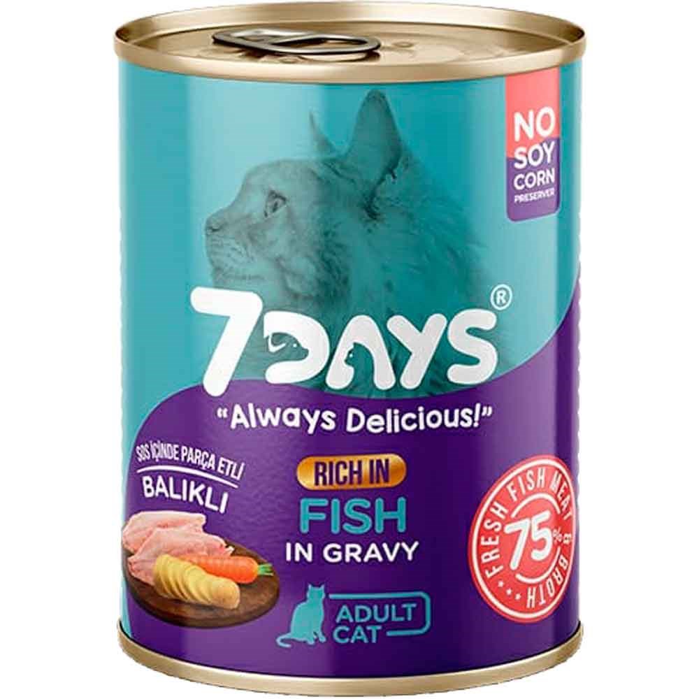 7 Days Kedi Konservesi Balıklı 415 Gr 8683497000207 7 Days Yetişkin Kedi Konserve Mamaları Amazon Pet Center
