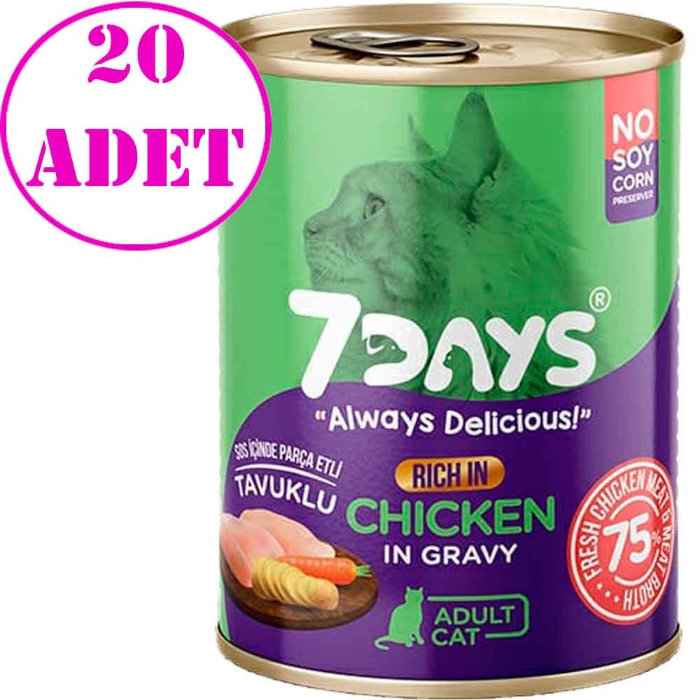 7 Days Kedi Konservesi Tavuklu 415 Gr 20 AD 32130652 7 Days Koli Kedi Konserve Mamaları Amazon Pet Center