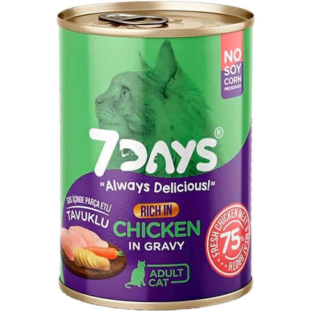 7 Days Kedi Konservesi Tavuklu 415 Gr 8683497000160 7 Days Yetişkin Kedi Konserve Mamaları Amazon Pet Center