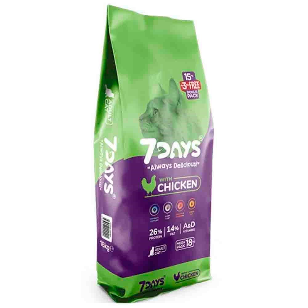 7 Days Tavuklu Yetişkin Kedi Maması 18 Kg 8683497000290 Amazon Pet Center