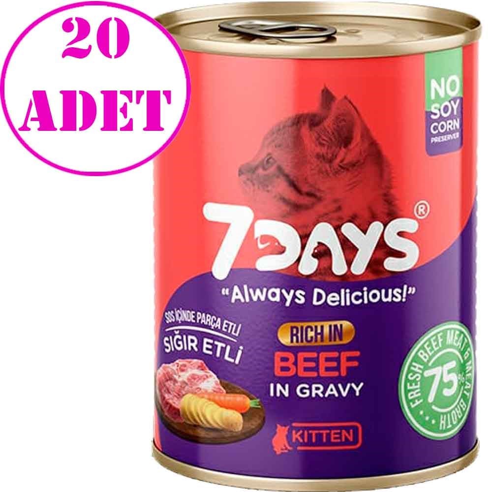 7 Days Yavru Kedi Konservesi Sığır Etli 415 Gr 20 AD 32130645 7 Days Yavru Kedi Konserve Mamaları Amazon Pet Center