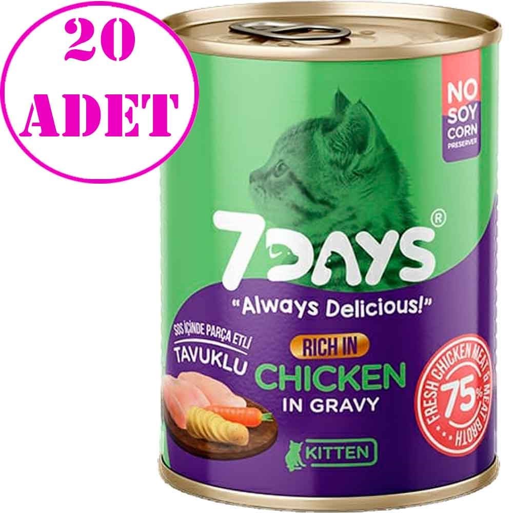 7 Days Yavru Kedi Konservesi Tavuklu 415 Gr 20 AD 32130669 7 Days Yavru Kedi Konserve Mamaları Amazon Pet Center