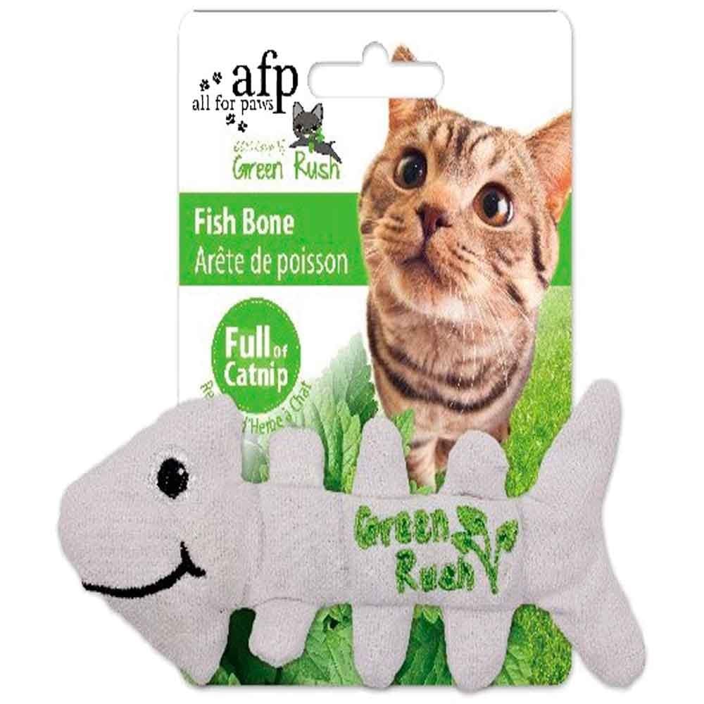 AFP Kedi Oyuncağı Green Rush Catnipli Peluş Balık Kılçığı 847922024192 Amazon Pet Center
