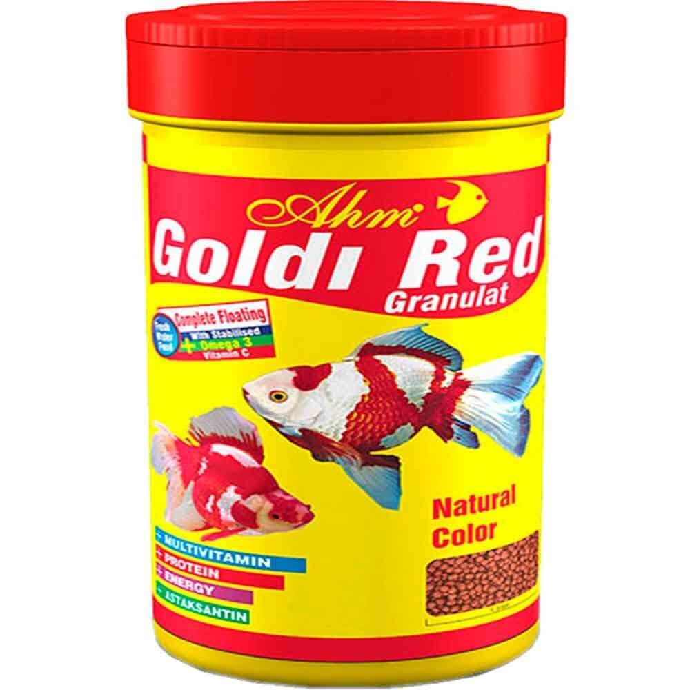 AHM Goldi Red Granulat 100 ml 8699375330397 Ahm Tatlı Su Akvaryumu Balık Yemleri Amazon Pet Center