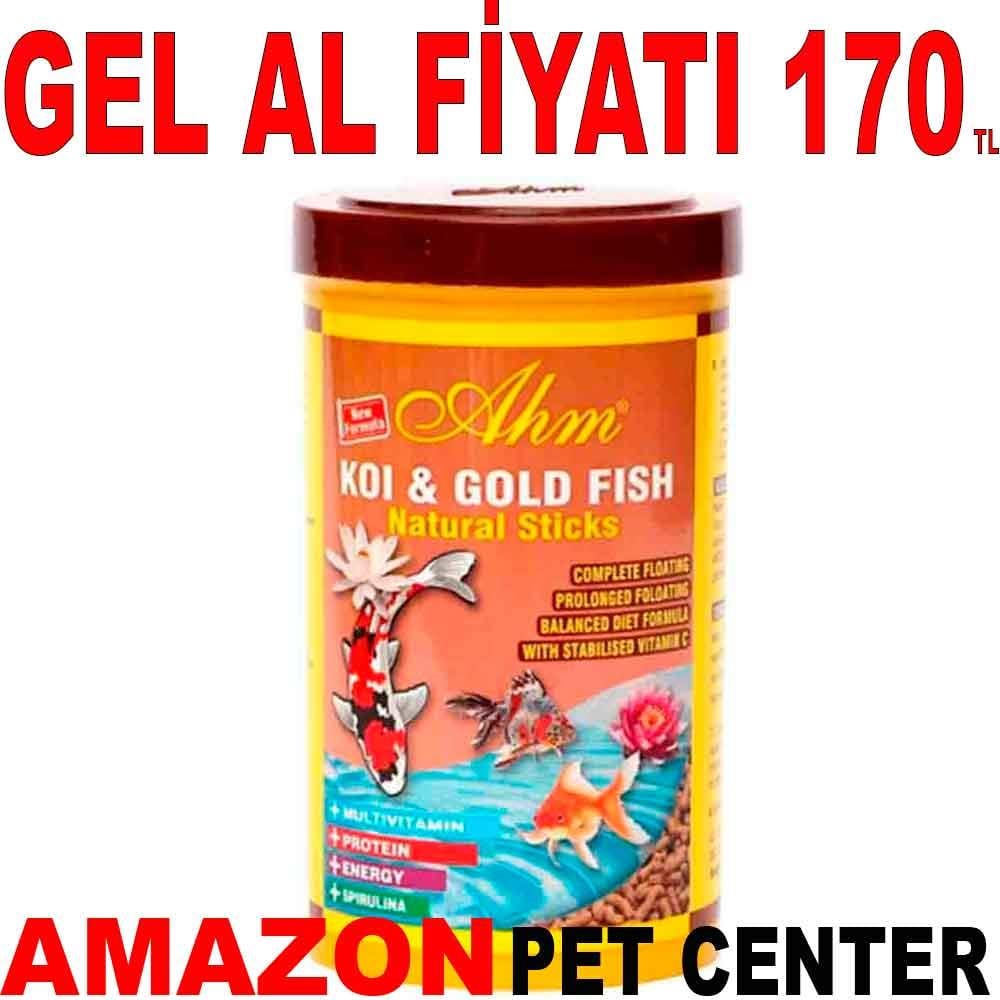 AHM Koi Goldfish Natural Sticks Japon Balığı Yemi 1 LT 21933004 Amazon Pet Center
