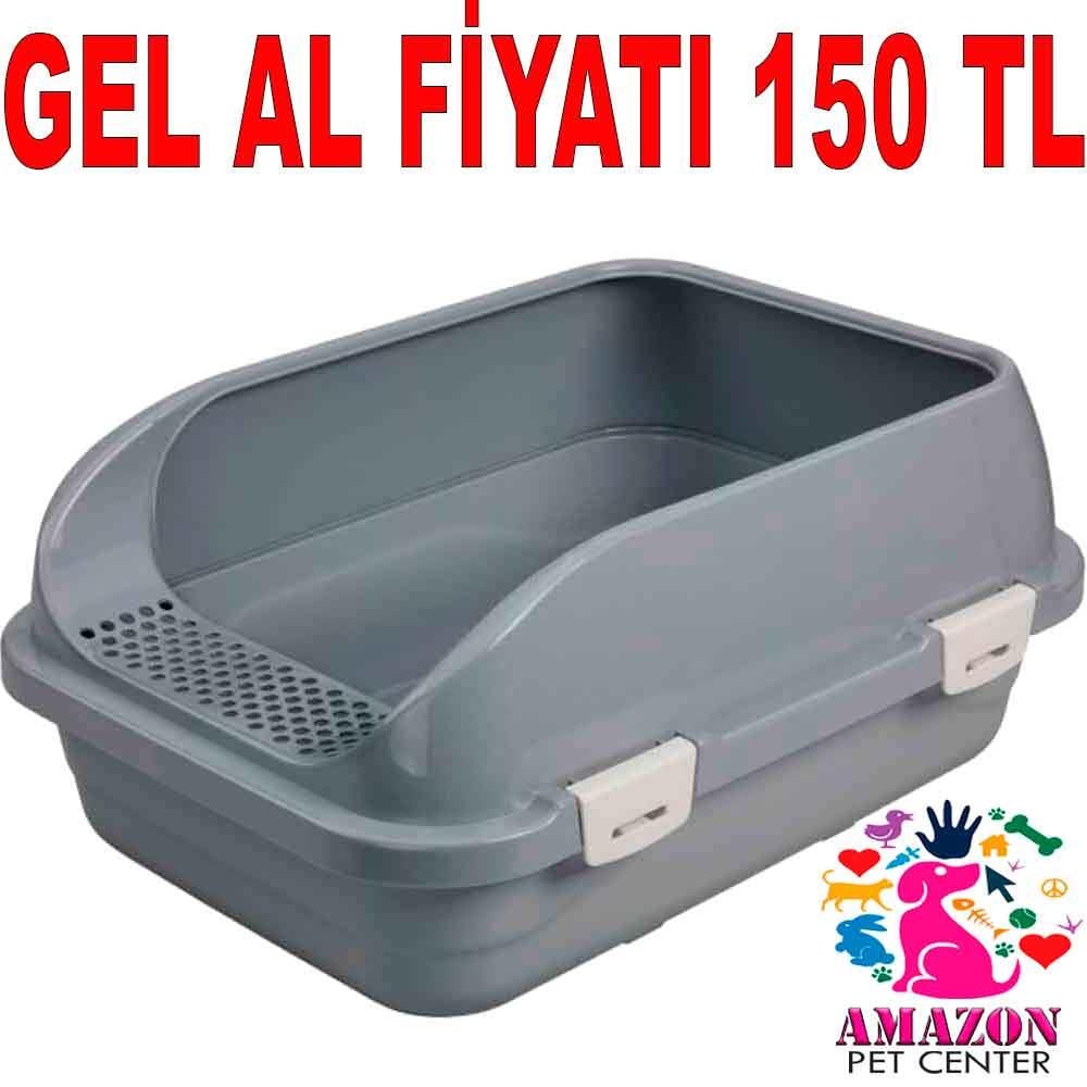 Amazon Açık Izgaralı Kedi Tuvaleti Gri Medium 20680008 Amazon Pet Center