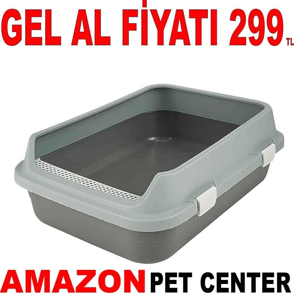 Amazon Açık Izgaralı Kedi Tuvaleti Gri Large 20678005 Amazon Pet Center