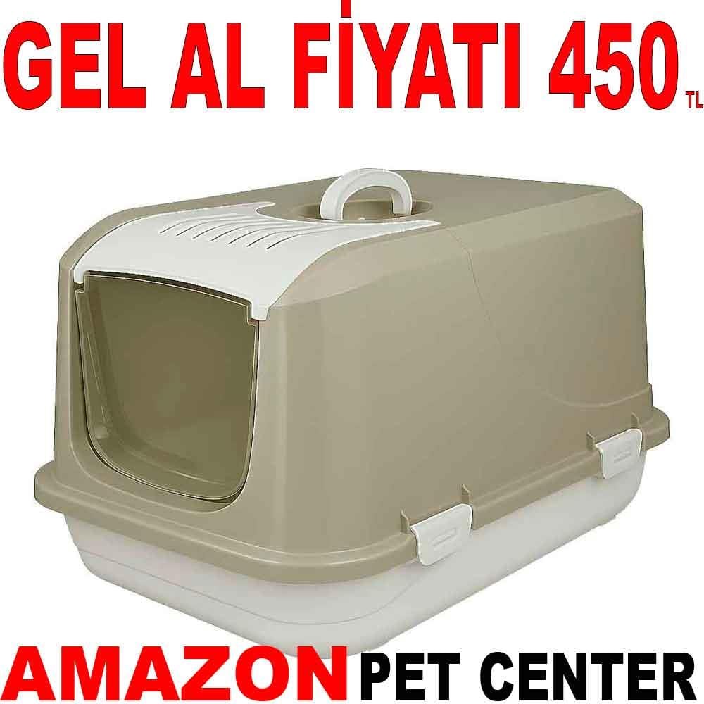 Amazon Kapalı Kedi Tuvaleti Bej M 21210006 Amazon Pet Center