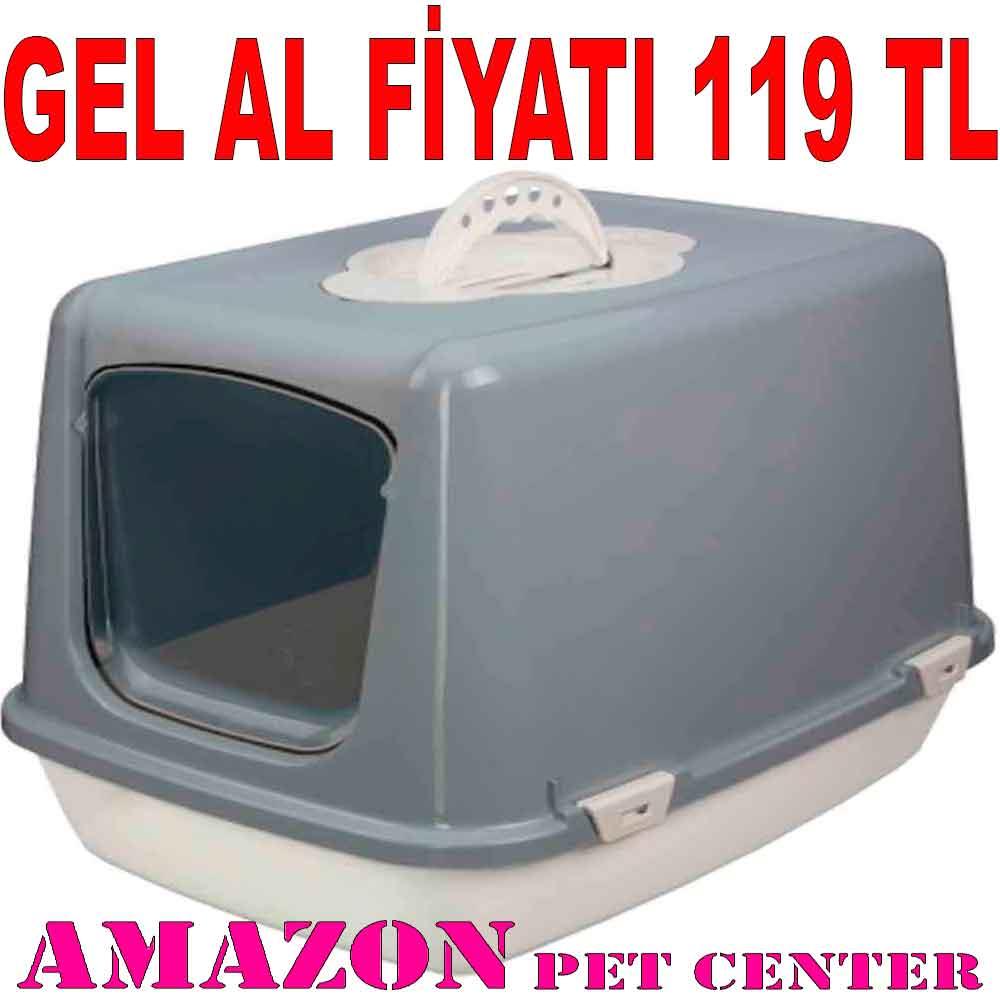 Amazon Kapalı Kedi Tuvaleti Gri 32124637 Amazon Pet Center