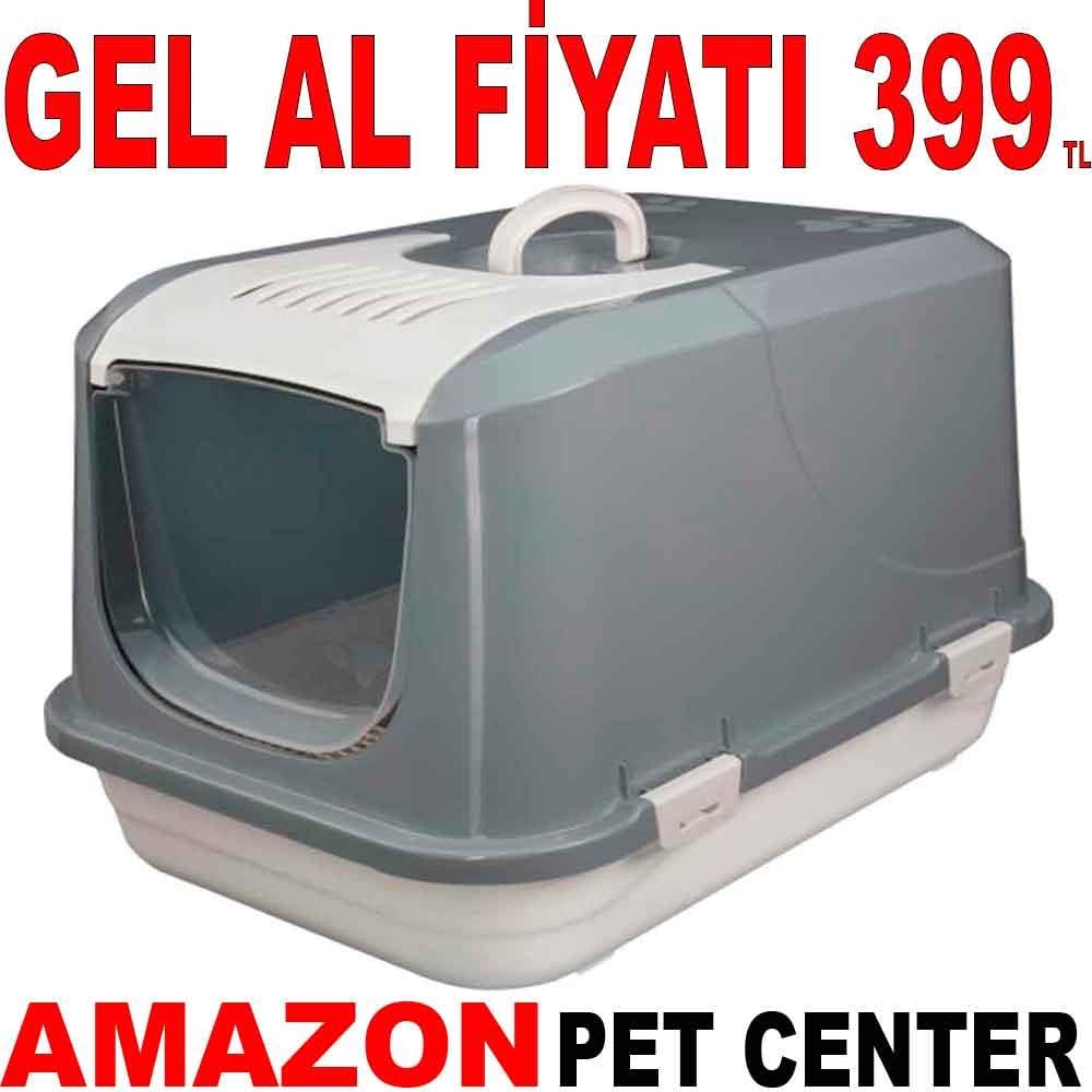 Amazon Kapalı Kedi Tuvaleti Gri Medium 20645007 Amazon Pet Center