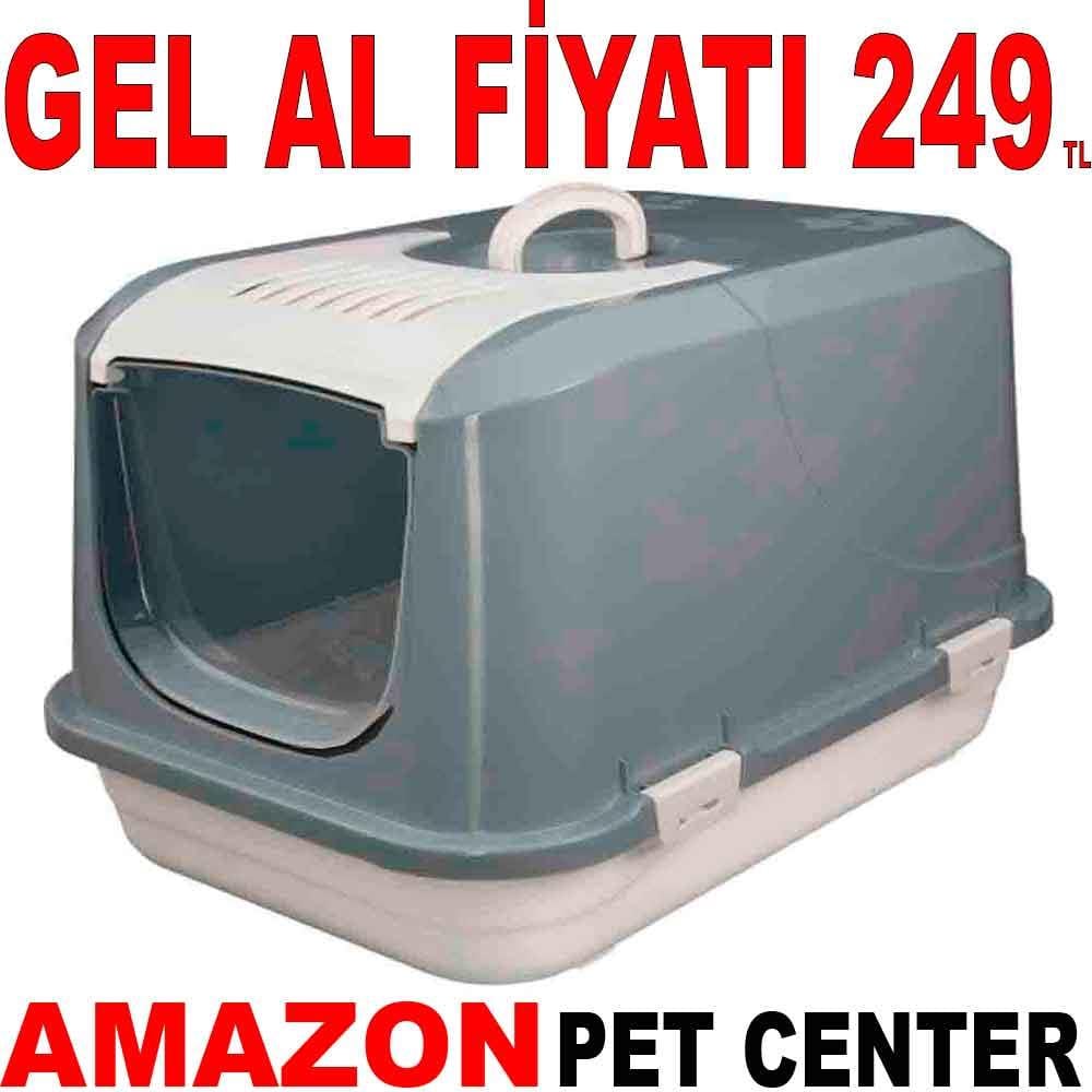 Amazon Kapalı Kedi Tuvaleti Gri Small 20653002 Amazon Pet Center