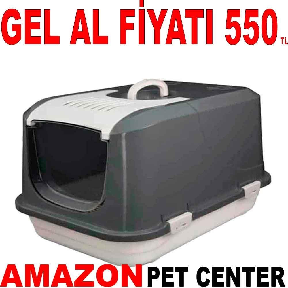 Amazon Kapalı Kedi Tuvaleti Koyu Gri L 21208003 Amazon Pet Center