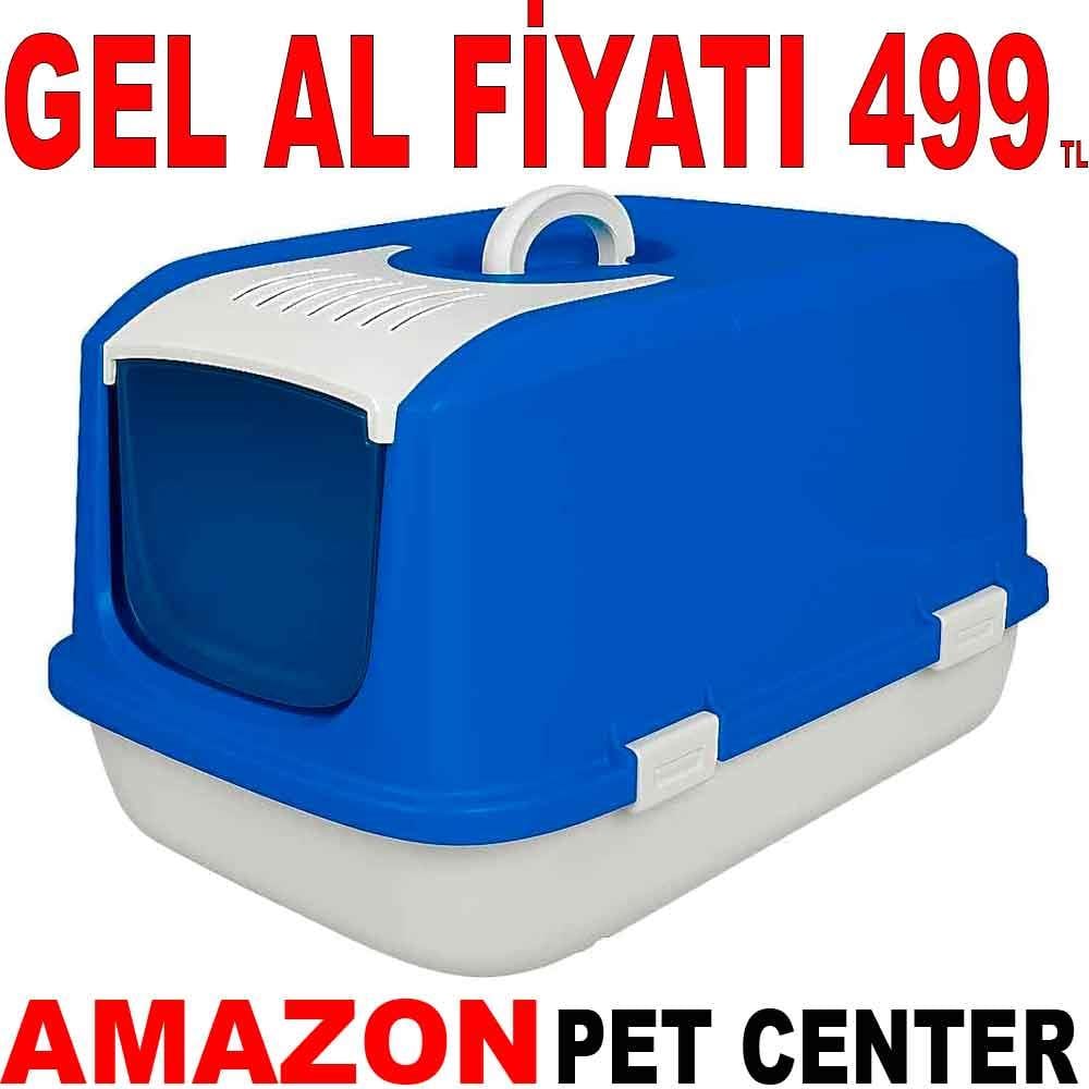 Amazon Kapalı Kedi Tuvaleti Mavi L 18044003 Amazon Pet Center