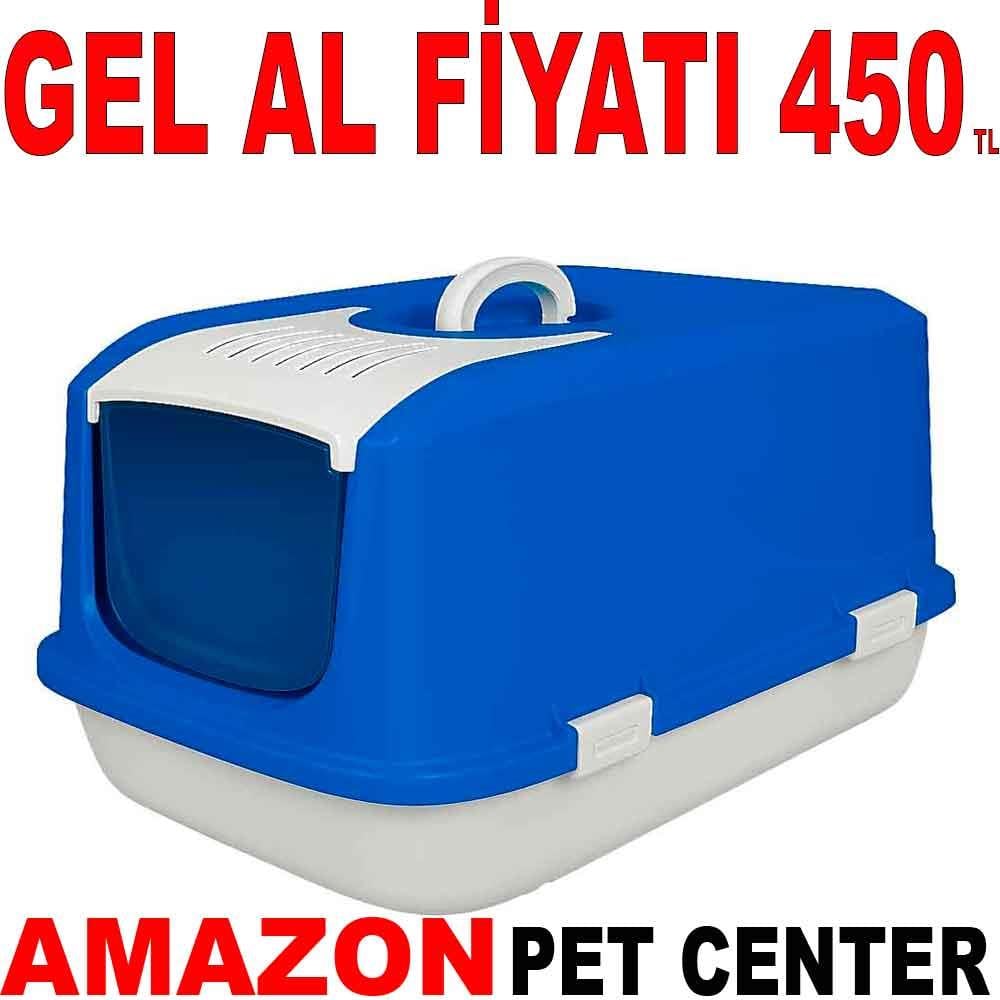 Amazon Kapalı Kedi Tuvaleti Mavi Medium 20644000 Amazon Pet Center