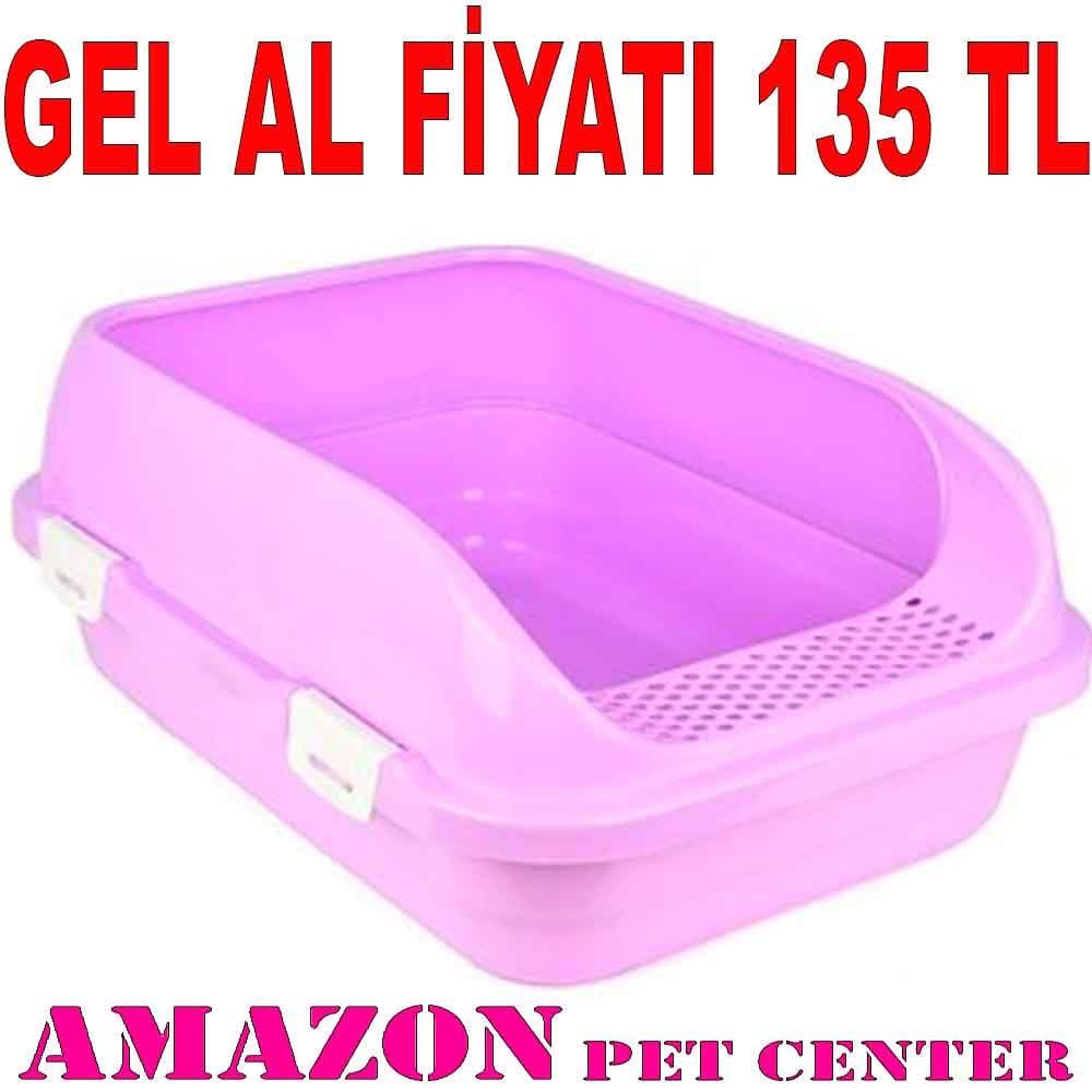 Amazon Kedi Tuvaleti Açık Izgaralı Pembe L 32127515 Amazon Pet Center