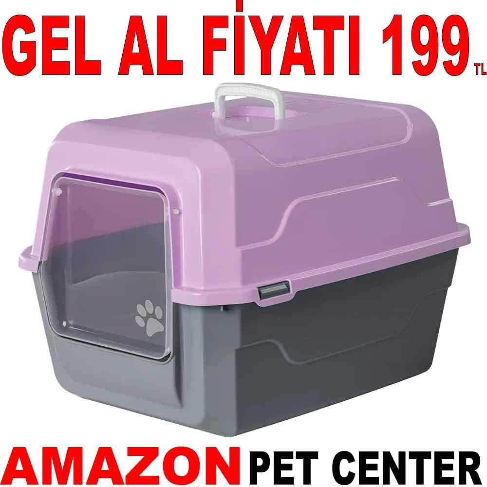 Amazon Tam Açılır Kapalı Kedi Tuvaleti Lila 52x37x48 cm 35000198 Amazon Pet Center