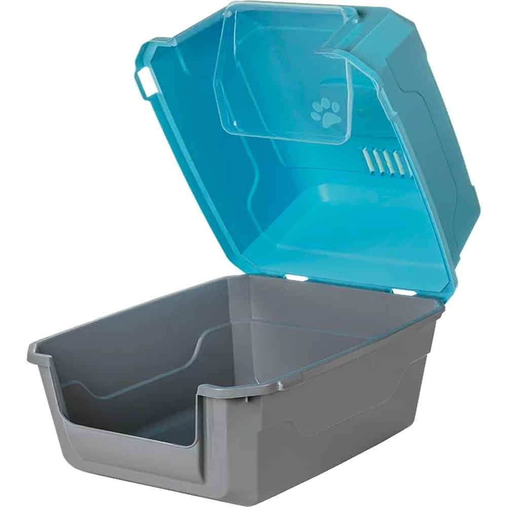 Amazon Tam Açılır Kapalı Kedi Tuvaleti Mavi 52x37x48 cm 35000167 Amazon Pet Center