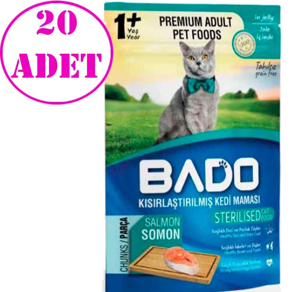 Bado Kısırlaştırılmış Somonlu Kedi Yaş Maması 85 Gr 20 AD 32136753 Amazon Pet Center
