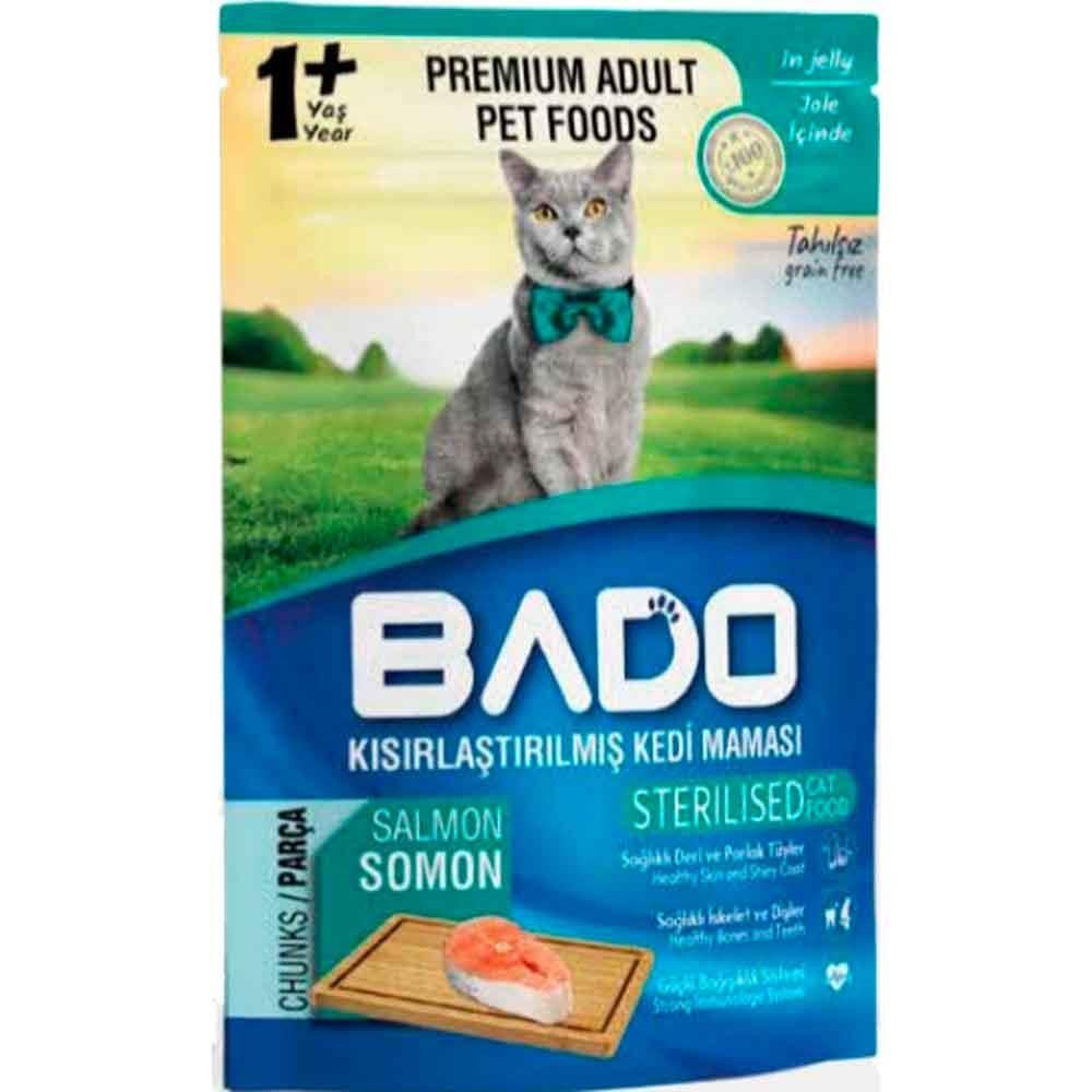 Bado Kısırlaştırılmış Somonlu Kedi Yaş Maması 85 Gr 8681889061492 Amazon Pet Center