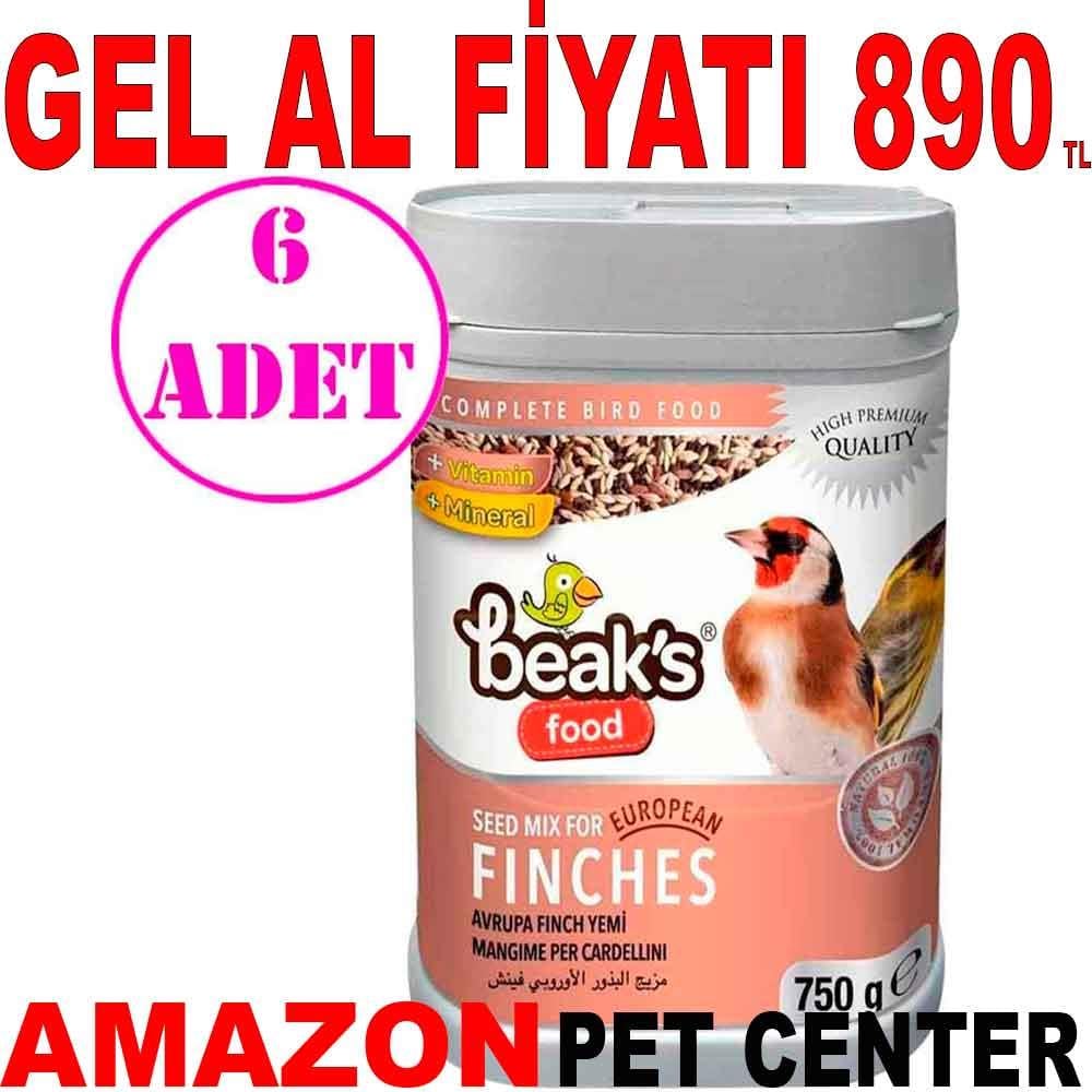 Beaks Avrupa Finch Kuş Yemi 750 Gr 6 AD 19262000 Amazon Pet Center