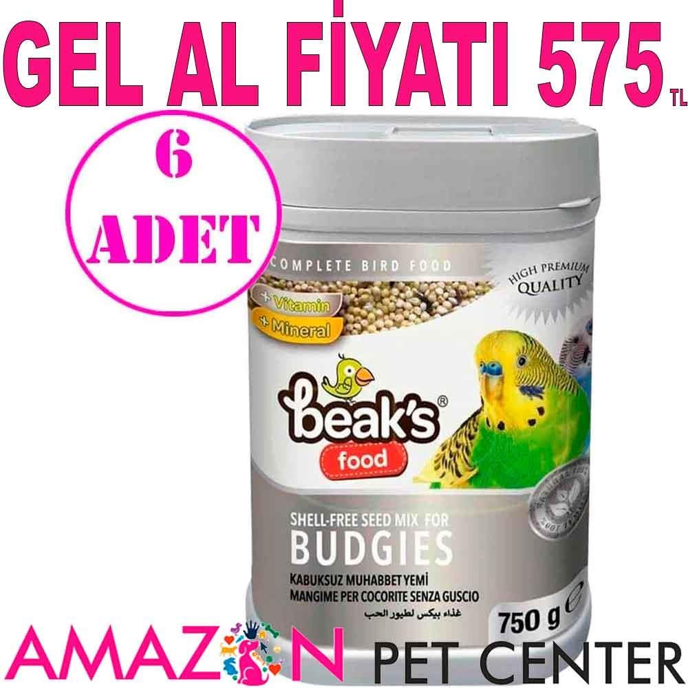 Beaks Kabuksuz Muhabbet Kuş Yemi 750 gr 6 AD 19260006 Amazon Pet Center