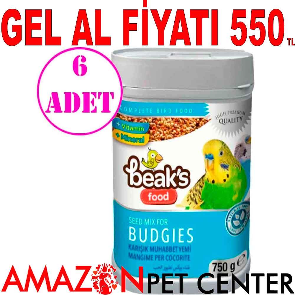 Beaks Karışık Muhabbet Kuş Yemi 750 Gr 6 AD 19266008 Amazon Pet Center