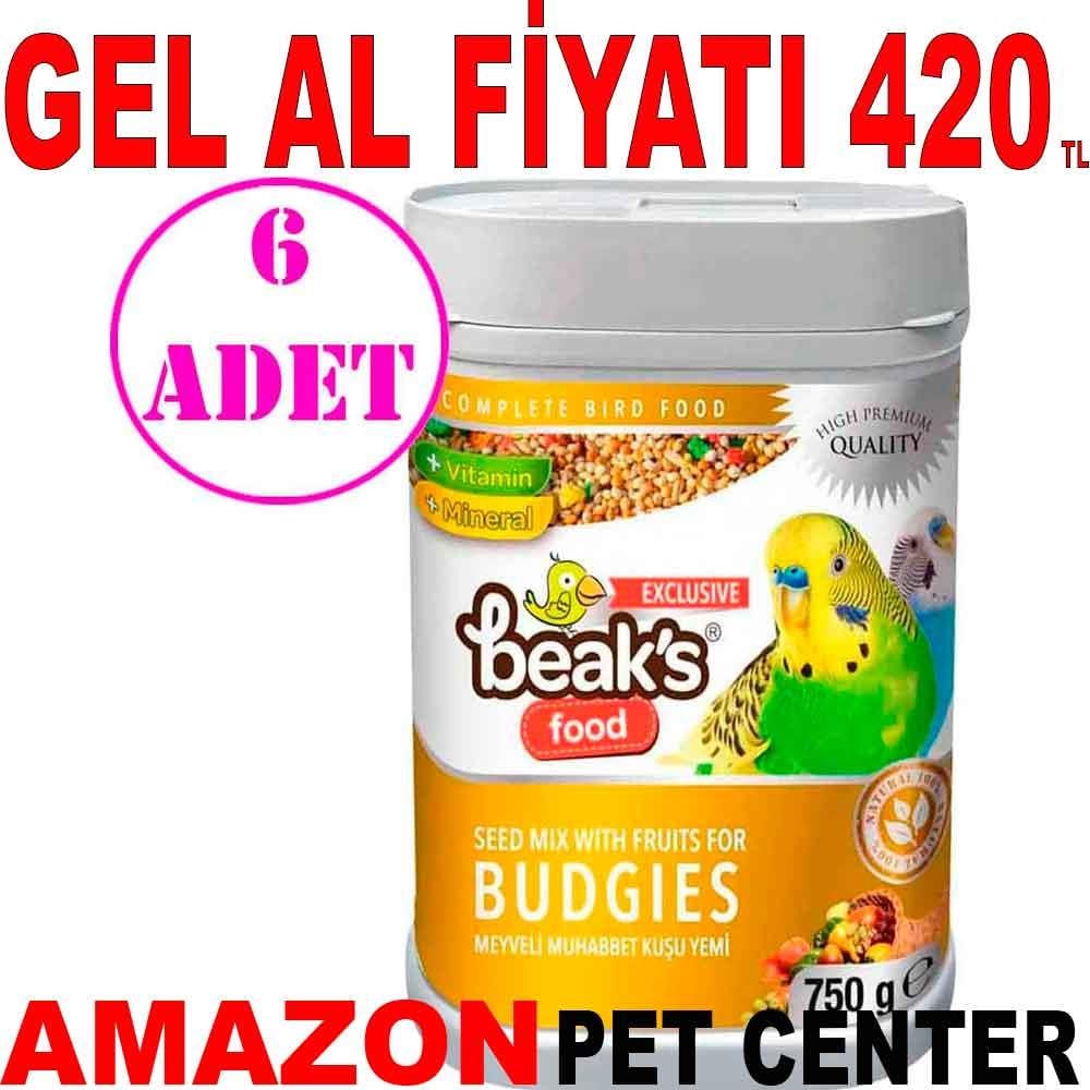 Beaks Meyveli Muhabbet Kuş Yemi 750 Gr 6 AD 19265001 Amazon Pet Center