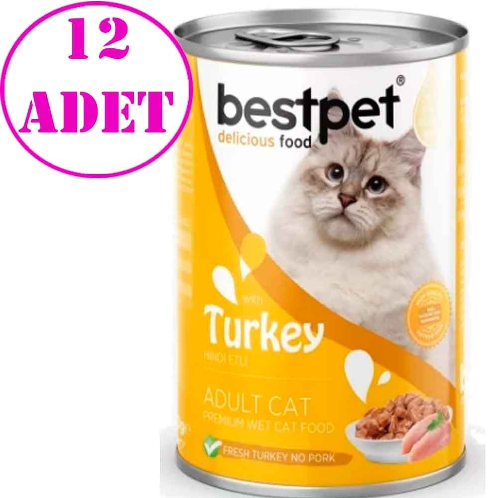 Best Pet Hindi Etli Yetişkin Kedi Konservesi 400 Gr 12 AD 32134285 Amazon Pet Center