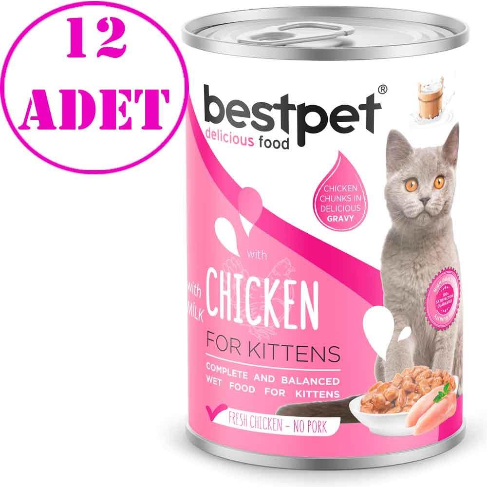 Best Pet Yavru Kedi Konservesi Tavuklu ve Sütlü 400 Gr 12 AD 21455001 Amazon Pet Center