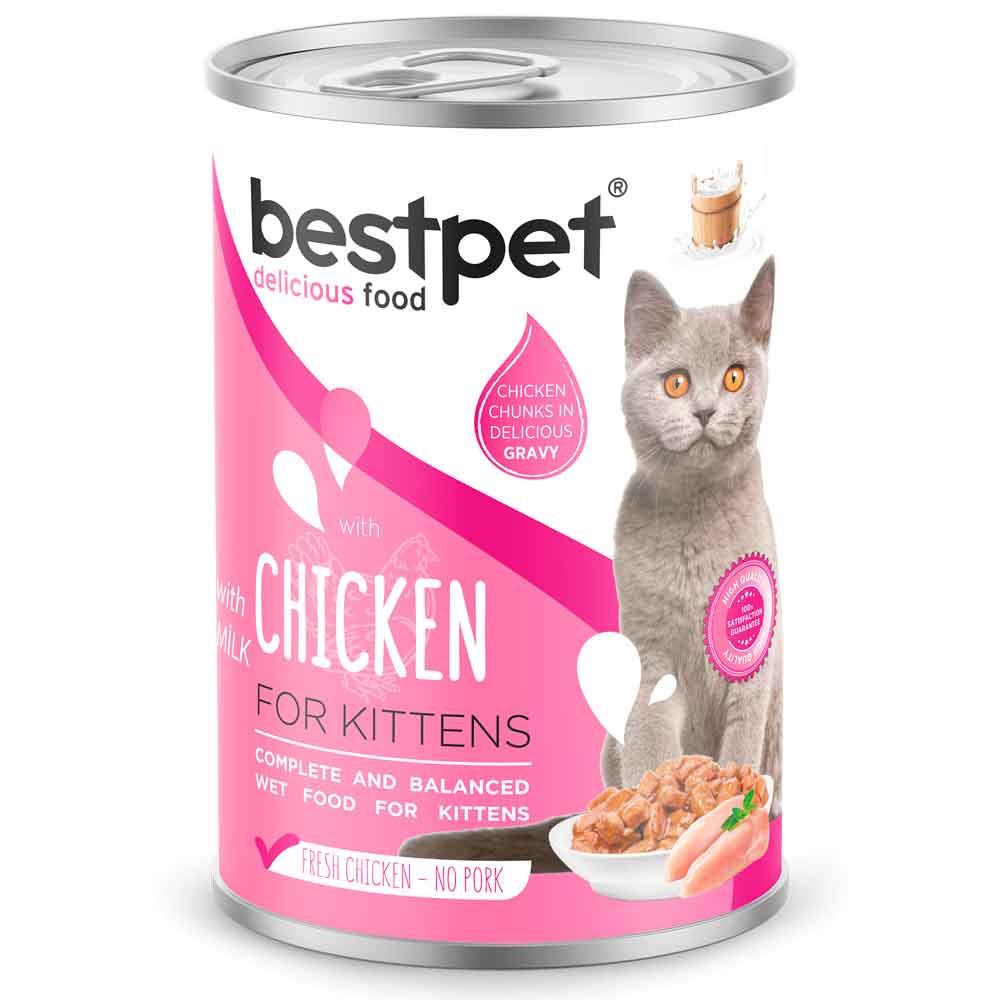 Best Pet Yavru Kedi Konservesi Tavuklu ve Sütlü 400 Gr 8681465605171 Amazon Pet Center