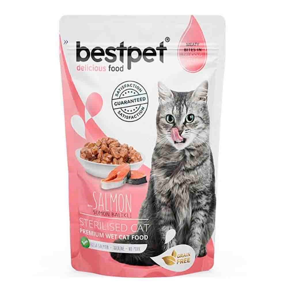 BestPet Sterilised Jelly Pouch Somonlu Kedi Maması 85 Gr 8681465603429 Best Pet Yetişkin Kedi Konserve Mamaları Amazon Pet Center