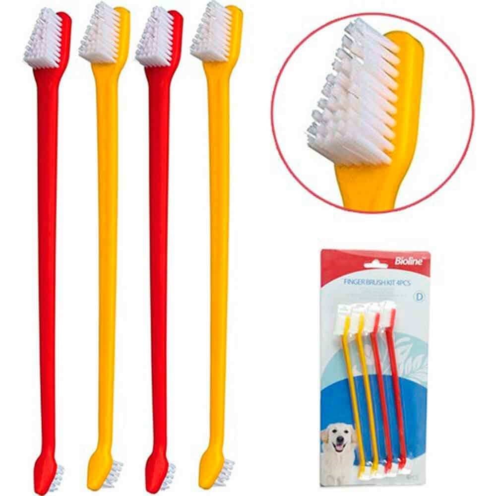Bioline Köpek Diş Fırçası Seti 4 lü 6970117120301 Bioline Köpek Ağız Ve Diş Sağlığı Ürünleri Amazon Pet Center