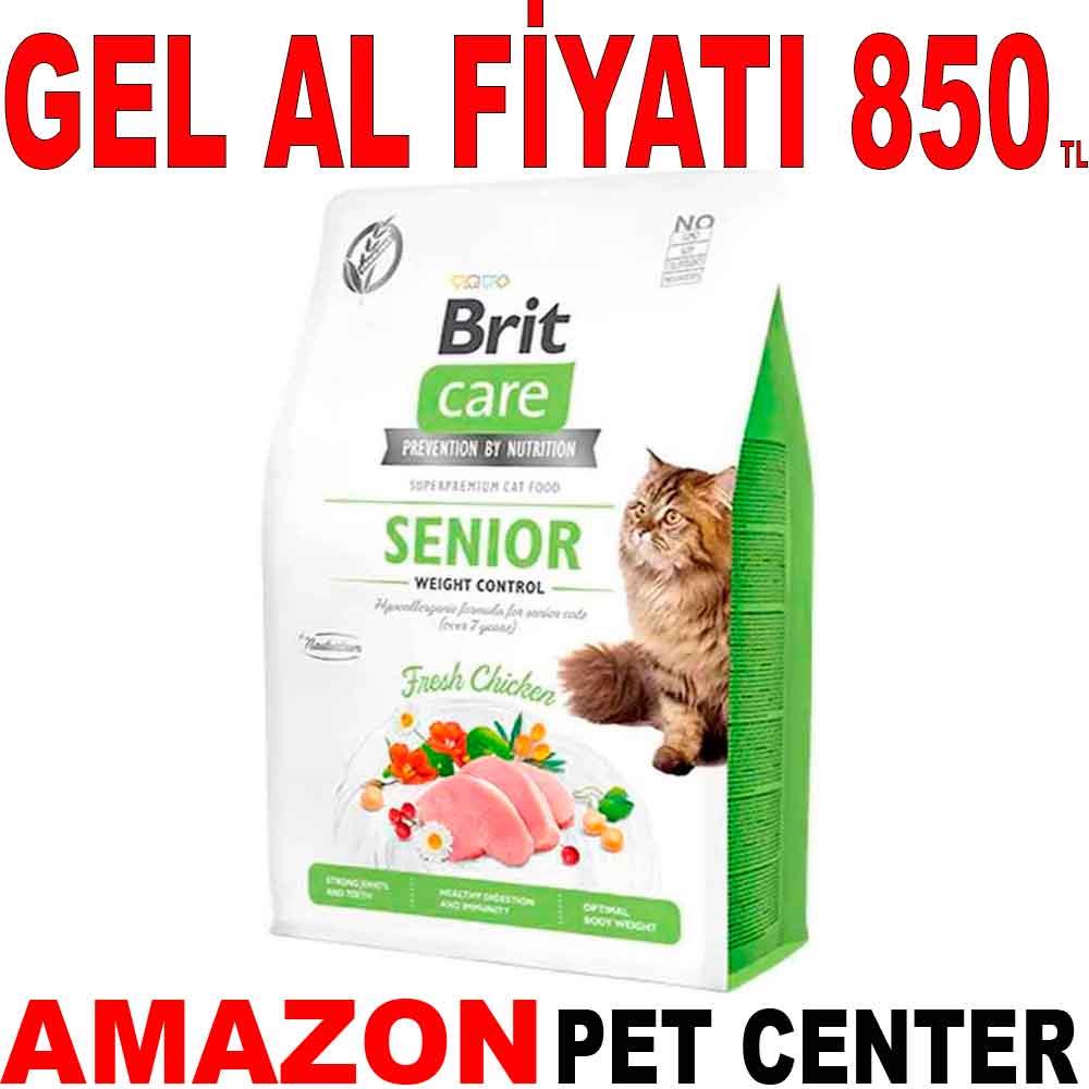 Brit Care Senior Hypo-Allergenic Kilo Kontrolü için Tahılsız Yaşlı Kedi Maması 2 Kg 18031003 Amazon Pet Center