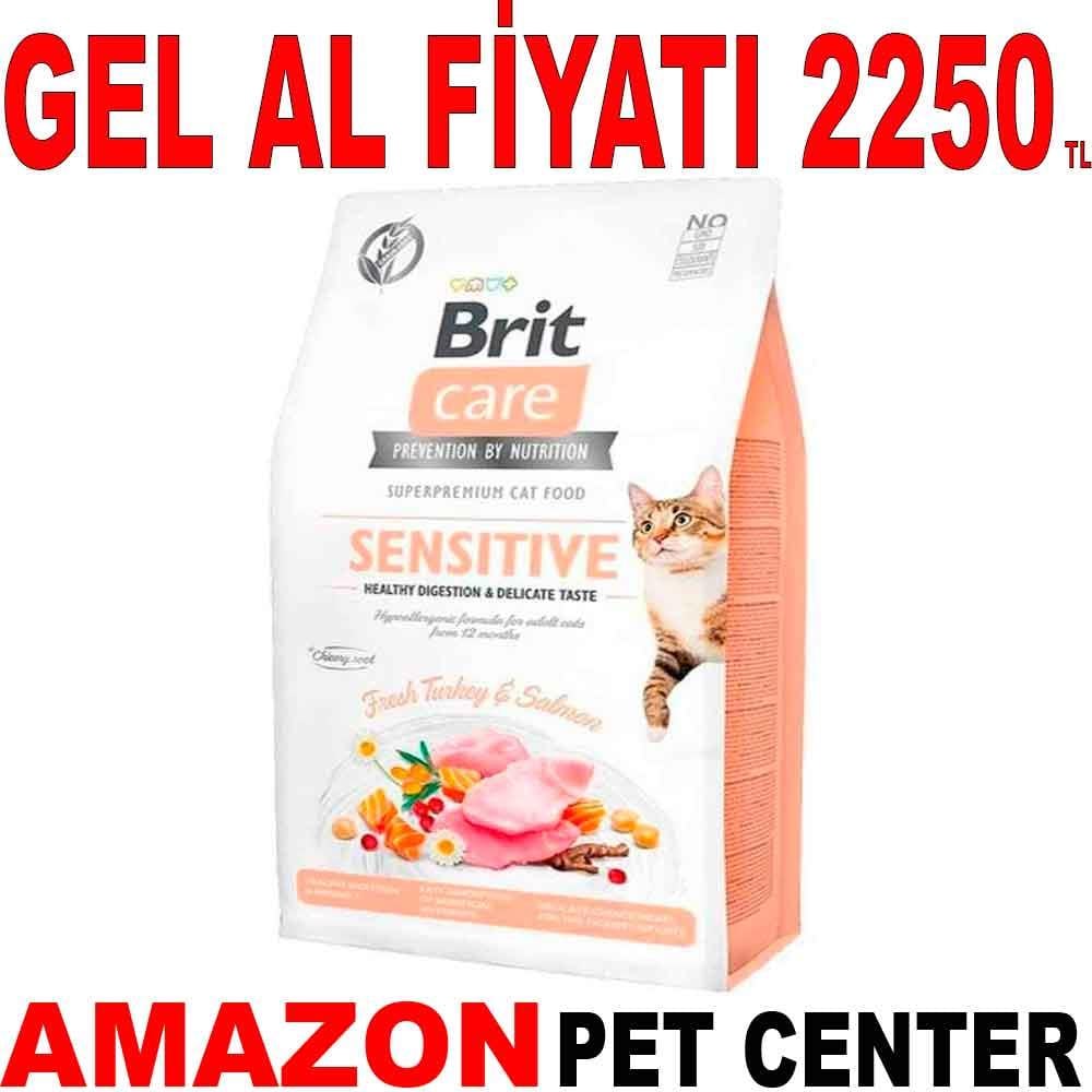 Brit Care Sensitive Hypo-Allergenic Somonlu Ve Hindili Tahılsız Yetişkin Kedi Maması 7 Kg 18020007 Amazon Pet Center