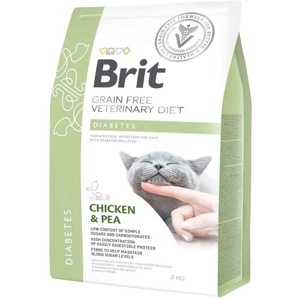Brit Veterinary Diet Diabetes Diyabet Hastalığı olan Kediler için Tahılsız Kedi Maması 2 Kg 8595602528523 Amazon Pet Center
