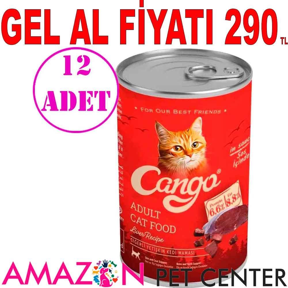 Cango Kedi Konservesi Ciğerli 415 Gr 12 AD 21862007 Amazon Pet Center